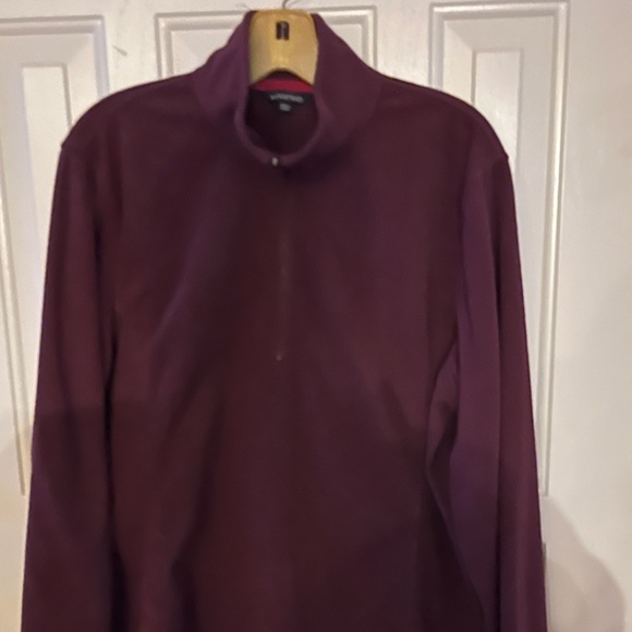 Lands' End Tops - Lands end fleece quarter zip burgandy